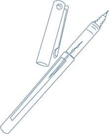 Image d'un feutre pour indiquer la rédaction des rapports